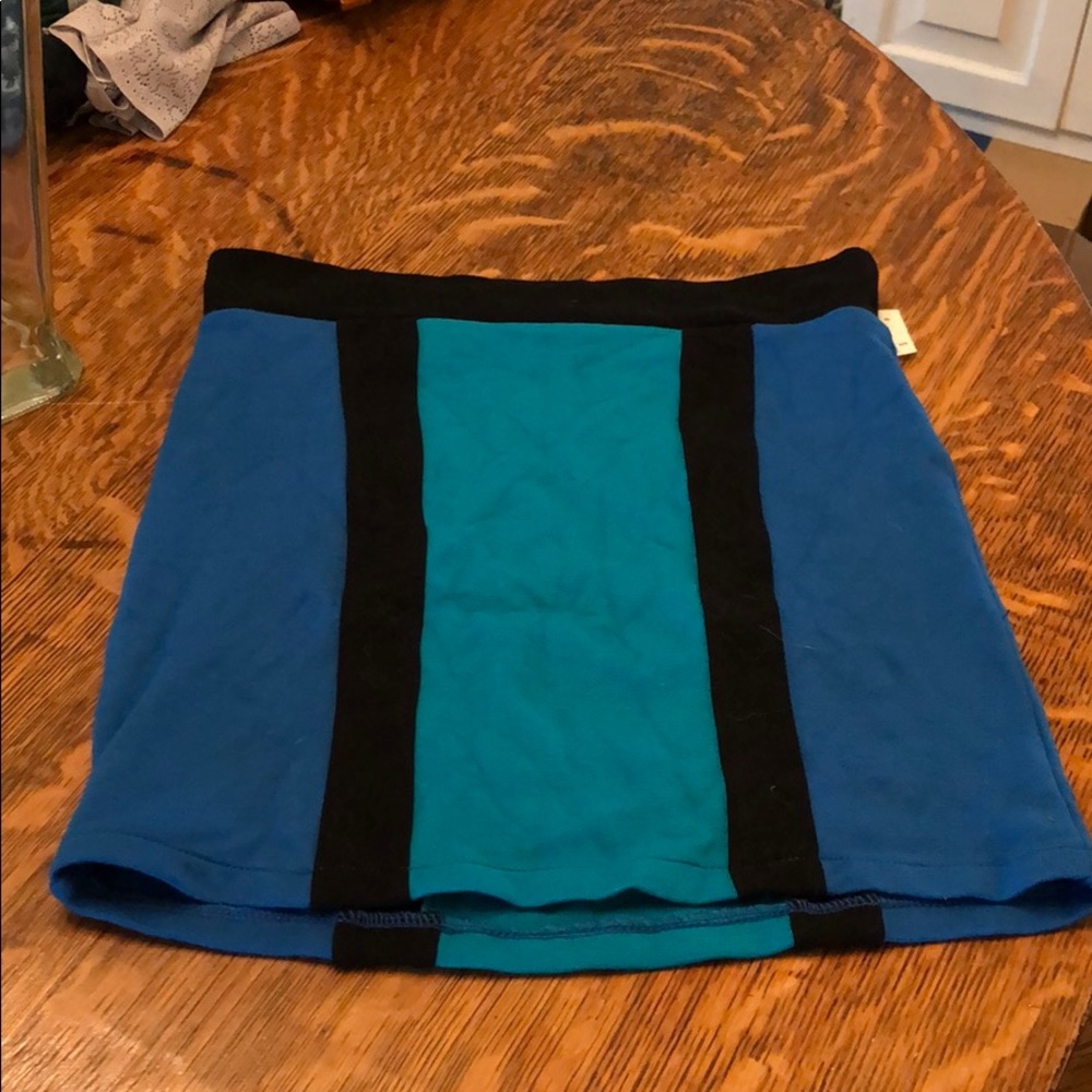 Blue/Teal Striped Skirt
